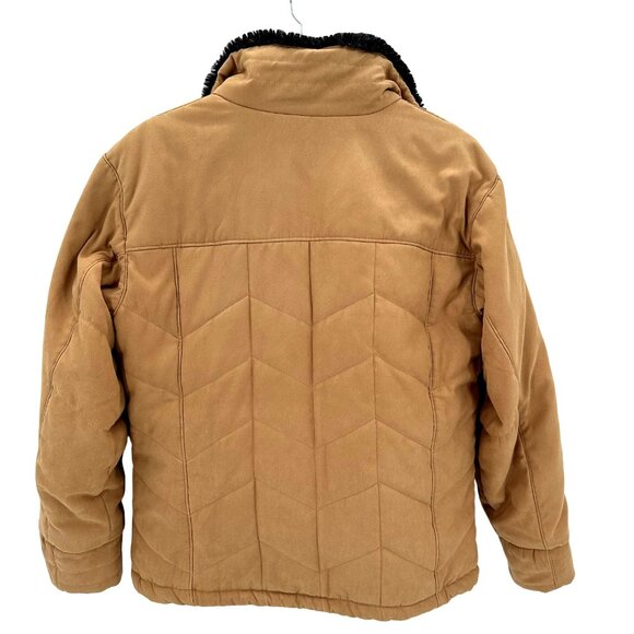 Columbia Womens Tan Zip Pockets Jacket Faux Fur Lined Polyester Size L - Picture 3 of 16